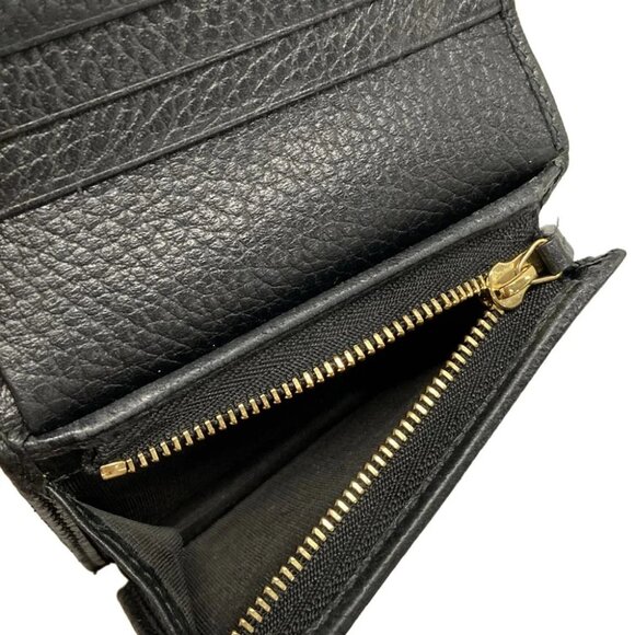 GUCCI Double G Card Case Wallet/GG Marmont Black Leather - Picture 8 of 11